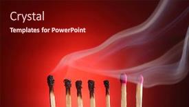  Presentation with burnt - Beautiful slide deck featuring burnt match stick with smoke backdrop and a wine colored foreground