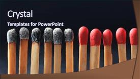  Presentation with burnt - Theme enhanced with burnt matches among others background and a wine colored foreground