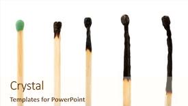  Presentation with burnt - Slide set featuring burnt matches isolated on white background and a cream colored foreground
