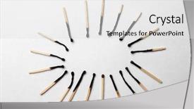  Presentation with burnt - PPT layouts consisting of burnt matchsticks and one different background and a light gray colored foreground