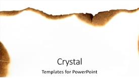  Presentation with burnt - Colorful slide set enhanced with burnt paper isolated on white backdrop and a  colored foreground