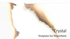  Presentation with burnt - Cool new presentation design with burnt paper isolated on white backdrop and a white colored foreground