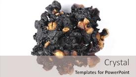  Presentation with popcorn kernel - PPT theme having burnt-popcorn-kernel-isolated-over background and a light gray colored foreground