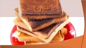  Presentation with burnt - Colorful theme enhanced with burnt-toast-bread-on-plate backdrop and a red colored foreground