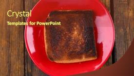  Presentation with burnt - PPT layouts featuring burnt-toast-bread-on-red background and a tawny brown colored foreground