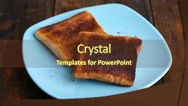  Presentation with burnt - Audience pleasing slides consisting of burnt toast bread on turquoise backdrop and a tawny brown colored foreground