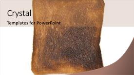  Presentation with burnt - PPT theme consisting of burnt toast isolated on white background and a coral colored foreground