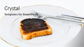  Presentation with burnt - Presentation design having burnt toast slices of bread background and a white colored foreground