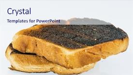  Presentation with burnt - Colorful presentation design enhanced with burnt toast slices of bread backdrop and a  colored foreground
