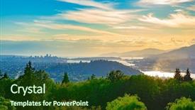  Presentation with british columbia canada - Presentation theme consisting of burrard inlet in british columbia background and a tawny brown colored foreground