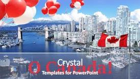  Presentation with canada flag - Amazing slide deck having burrard street bridge in vancouver backdrop and a ocean colored foreground