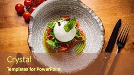  Presentation with snack - Presentation theme with burrata-italian-cheese-snack background and a red colored foreground