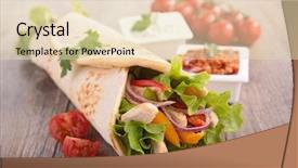  Presentation with tortilla - Colorful slides enhanced with burrito - fajita tortilla wrap backdrop and a lemonade colored foreground