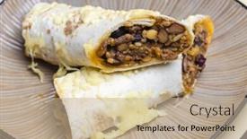  Presentation with meat beef - Slide deck featuring filled with beef minced meat background and a mint green colored foreground