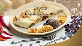  Presentation with arroz - Slides consisting of burritos con alubias y arroz background and a coral colored foreground