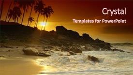 Presentation with sri lanka - Presentation theme having burst beam - beautiful colorful sunset over sea background and a wine colored foreground