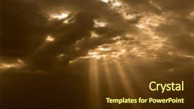  Presentation with clouds - Slide deck featuring burst beam - sunset dramatic sky clouds background and a tawny brown colored foreground