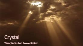  Presentation with sun breaking through clouds - Presentation theme having burst beam - sunset dramatic sky clouds background and a wine colored foreground