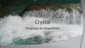  Presentation with water river - Beautiful presentation theme featuring bursting bubble - rapid water splashes backdrop and a light gray colored foreground