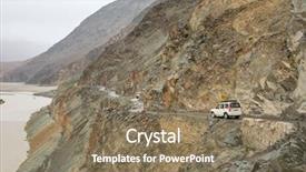  Presentation with driving road - Presentation theme enhanced with bus accident - car driving on dangerous mountain background and a violet colored foreground