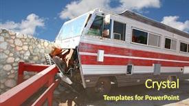  Presentation with coach - Slide deck with bus accident - class a rv coach that background and a tawny brown colored foreground