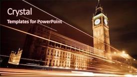 Presentation with scene - Beautiful theme featuring bus car - night scene with big ben backdrop and a wine colored foreground