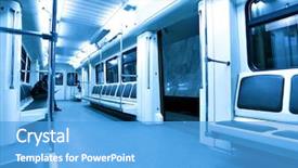  Presentation with automotive dashboard interior engineering - PPT theme enhanced with bus commuter rail - contemporary illuminated carriage interior background and a teal colored foreground