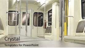  Presentation with vehicle - Presentation theme consisting of bus commuter rail - modern vehicle interior background and a mint green colored foreground