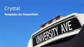  Presentation with destination - Cool new slides with bus-destination-sign backdrop and a teal colored foreground