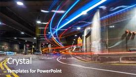  Presentation with hongkong - Presentation consisting of bus garage - light trails at the underground background and a  colored foreground