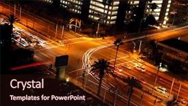  Presentation with traffic signal - PPT layouts with bus garage - traffic turning at a light background and a wine colored foreground