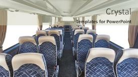  Presentation with bus - PPT theme enhanced with bus-interior-empty-seats-blanked background and a mint green colored foreground
