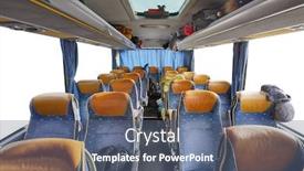  Presentation with bus stop - Slide deck consisting of bus interior empty seats stop background and a ocean colored foreground