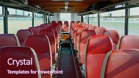  Presentation with school bus - Cool new PPT theme with bus interior of on old backdrop and a  colored foreground