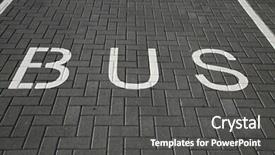  Presentation with bus - Presentation theme featuring bus lane dark asphalt texture background and a dark gray colored foreground