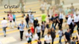  Presentation with city tranffic jams - Cool new slide set with bus pass - blurred city background backdrop and a soft green colored foreground