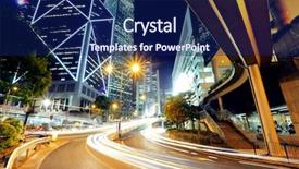  Presentation with hong kon - PPT theme enhanced with bus pass - hong kong business district background and a  colored foreground