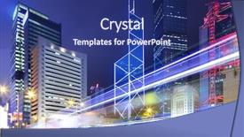  Presentation with hong kong city day - PPT theme having bus pass - hong kong city and traffic background and a  colored foreground