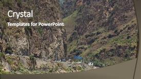  Presentation with river valley - Presentation theme having bus pass - road in kullu valley near background and a dark gray colored foreground