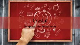  Presentation with copy space leadership - Theme enhanced with bus presentation - hand pointing against blackboard background and a red colored foreground