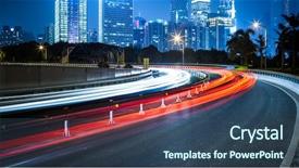  Presentation with motion - PPT theme having bus road - rapid city traffic motion cars background and a ocean colored foreground