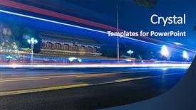  Presentation with south china sea - Slides consisting of bus road - traffic though before middle-south sea background and a ocean colored foreground