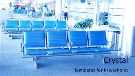  Presentation with airport - Amazing PPT layouts having bus station - inside airport - airport seating backdrop and a teal colored foreground