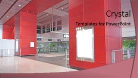  Presentation with modern building - Audience pleasing slide set consisting of bus station - large billboard for advertisement use backdrop and a red colored foreground
