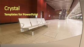  Presentation with lobby - Presentation theme featuring bus station - steel chair in a large background and a tawny brown colored foreground