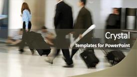  Presentation with joints motion - Colorful slide deck enhanced with bus station - travelers in motion rushing backdrop and a tawny brown colored foreground