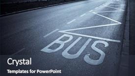  Presentation with bus station - Theme enhanced with bus station with road markings background and a ocean colored foreground