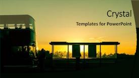  Presentation with bus stop - Slide deck enhanced with bus stop at sunset background and a yellow colored foreground