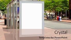  Presentation with bus stop - Theme with bus stop billboard for outdoor background and a coral colored foreground
