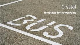  Presentation with bus stop - PPT theme featuring bus stop sign painted background and a gray colored foreground